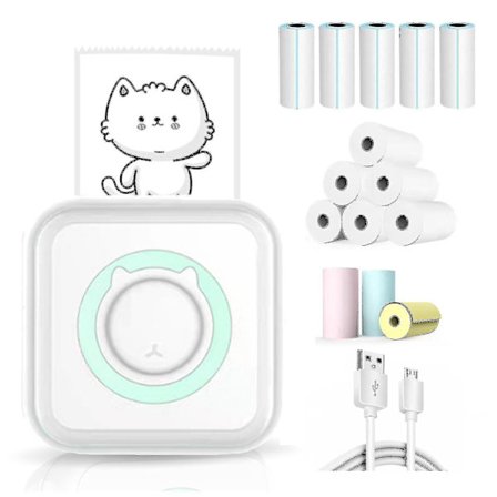 Mini Pocket Sticker Printer, Bluetooth Wireless Portable Mobile Printer Machine Thermal skrivare för anteckningar, memo, foto, ficketikett