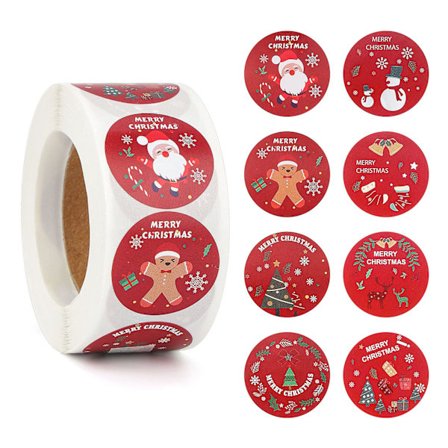 500 st jul klistermärken rulle