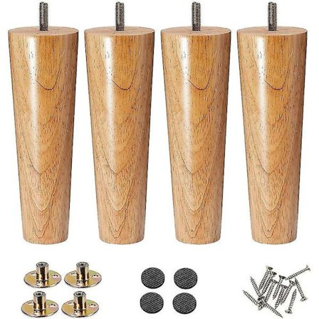 8 tommer møbelben, koniske sofaben, træben i midten af århundredet