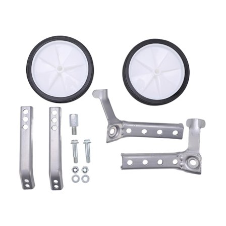 Justerbara Stål- och Plaststödhjul för Cykelträning, Sats för Barncyklar 18-24 tum, Grå