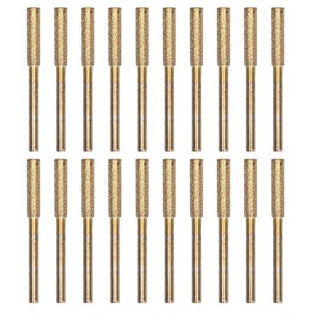 20 stk. kædesavssliber bur slibehoved roterende fil slibning værktøjssæt kit guld 4mm