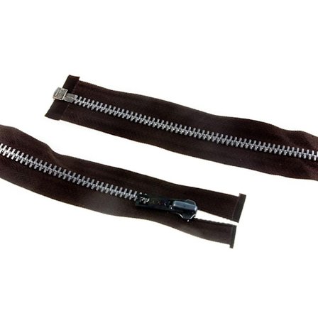 Sølv Metal Lynlås Brun - 65cm - Perfet