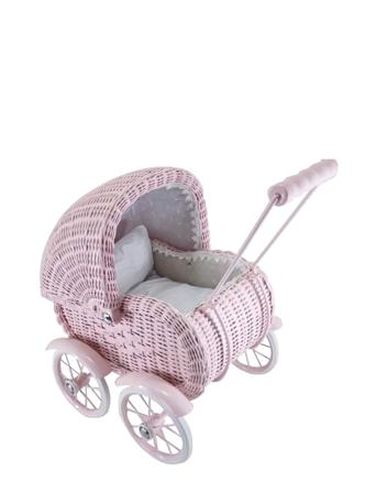Doll Wagon, Large, Wicker Dusty Pink Toys Dolls & Accessories Dolls Accessories Lyserød Magni Toys