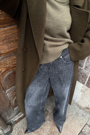 NA-KD Jean taille mi-haute à détail au dos - Jeans taille mi-haute - Gris - EU 36