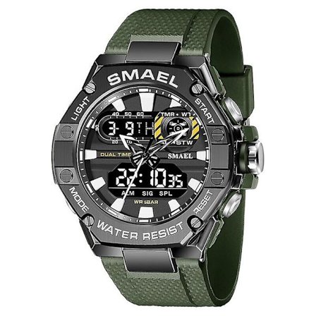 Smael Sport Watch For Man Dual Time Watch For Man Led Light Watch Alarm 8066 Mode Sportklockor Military S Shiock Armbandsur