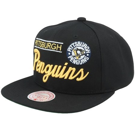 Mitchell & Ness - NHL Svart snapback Caps - Pittsburgh Penguins Retro Lock Up Black Snapback @ Hatstore
