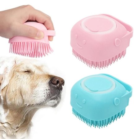 Hundeskrubb Myk Silikon Kjæledyrpleiebørste Dusjgel Massagedispenser Dusjbørste -