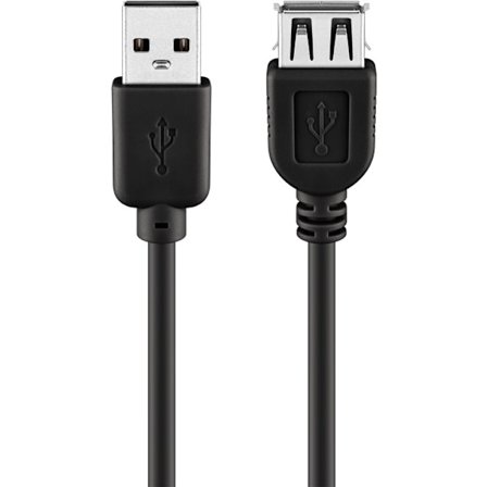 USB-A-förlängningskabel, 0,6 m, svart