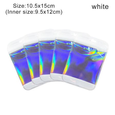 100 st/påse Självförslutande påsar Förpackningspåse VIT 10,5X15 CM