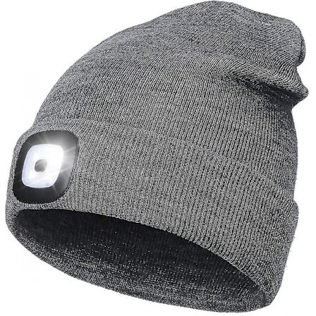 Led Beanie Hatt Med Ljus, unisex 4 Led USB Uppladdningsbar Pannlampa