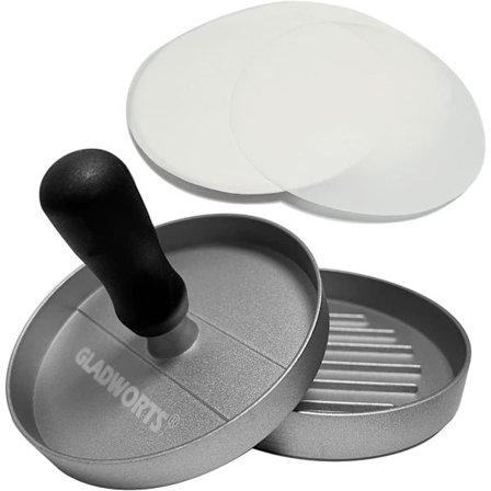 Non-stick burgerpresse, burgerform hamburgerpresse bakeformsett for BBQ-grill, Ø 12 cm