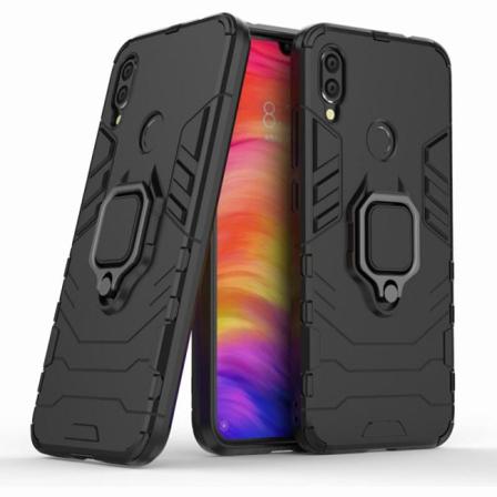 Xiaomi Redmi Note 7 Stöttåligt Skal med Ringhållare ThinArmor Svart
