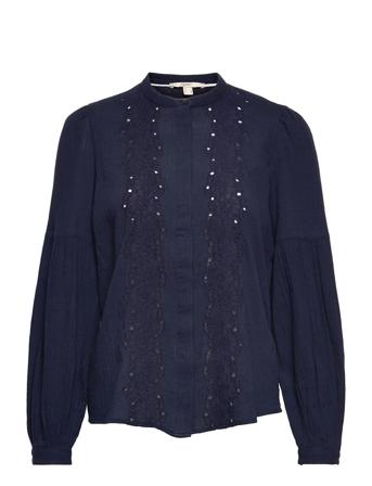 Blouses Woven Blus Långärmad Blå Esprit Casual