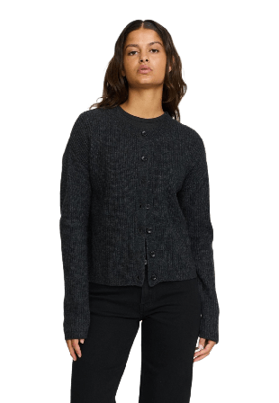 Soft Rebels Srwest Cardigan Knit - Charcoal Melange Tröjor Dam Grå L