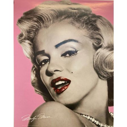 Marilyn Monroe Pink with red Lips