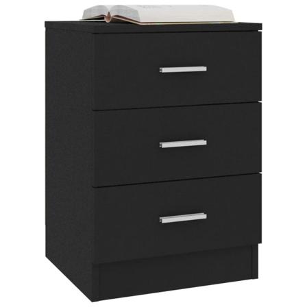 Vidaxl Sängbord 2 St Svart 38x35x56 Cm Konstruerat Trä Svart