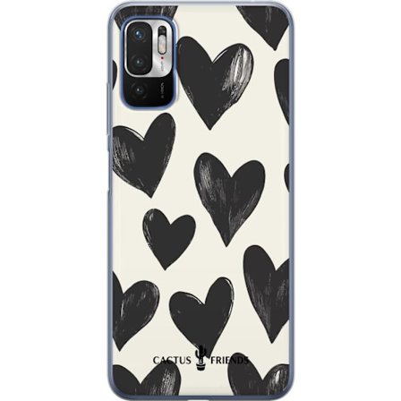 Kompatibel Mobilcover til Xiaomi Xiaomi Redmi Note 10 5G Cactus and Friends - Bold Black Love Pattern