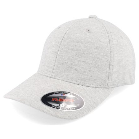 Flexfit - Grå flexfit Keps - Double Jersey Heather Grey @ Hatstore