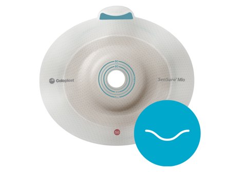 Coloplast SenSura Mio Flex Convex Light elastisk hudplate, 164830, Kleberkobling 50mm, hullstørrelse 15-40 mm, 5 stk.