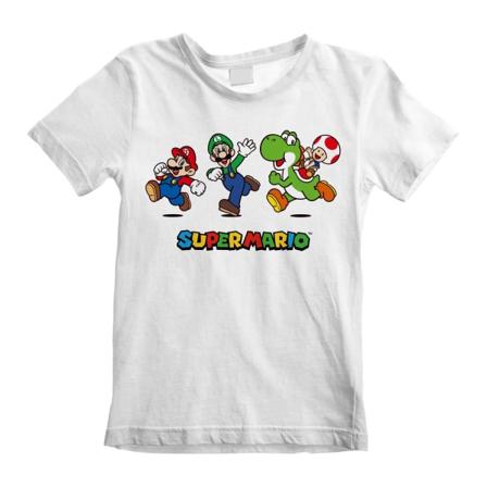 Super Mario Löpar-t-shirt För Barn/barn 9-11 År Vit
