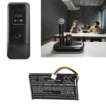 Batteri til sendere og modtagere til Shure MXW1X, MXW6X, MXW6X Boundary Microphone og andre