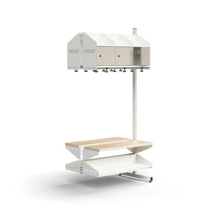 Garderobenschrank ENTRY, Anbaumodul, bodenstehend, 1800 x 900 x 600 mm, weiß/grau