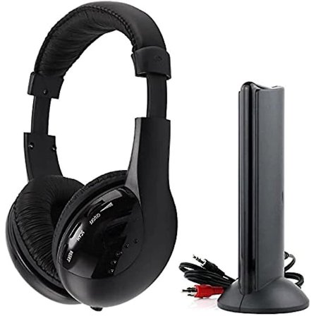 Hodetelefoner for TV Hi-res 5 i 1 trådløst headset Trådløse hodetelefoner Hi-fi trådløse Rf Bluetooth-hodetelefoner med mikrofon for TV Videospill Dvd