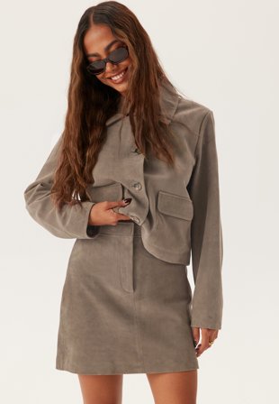 SELECTED FEMME Slfkaya Mw Suede Skirt Fungi Vaatteet