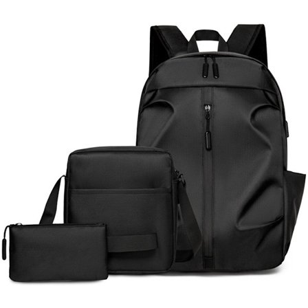 Rygsæk Rejserygsæk, Laptop Rygsæk, Rygsæksæt, 29*14*43cm, Vandtæt og Slidstærk, Tre-delt Rygsæk med Pung og Skuldertaske
