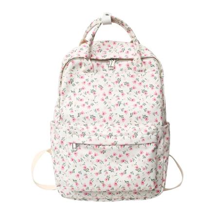 Blomst Vintage ryggsekk Skolevesker Reisestudent 2022 Ny mote For tenåringsjenter Kvinner Søt Nylon College Dameveske floret