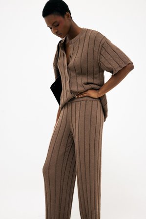 NA-KD Pantalon en maille - Pantalons en maille - Marron - S