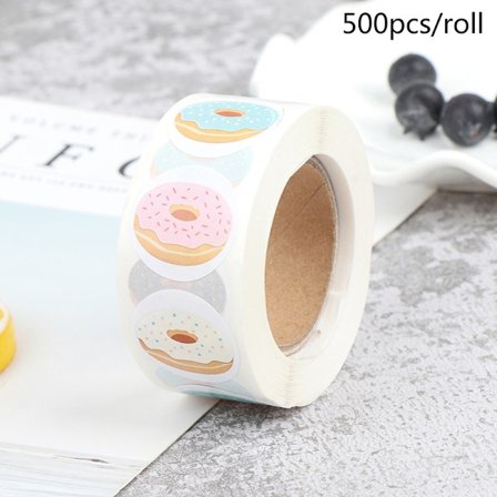 500 stk/rulle Donuts takkemærke til segletiketter gave Packa