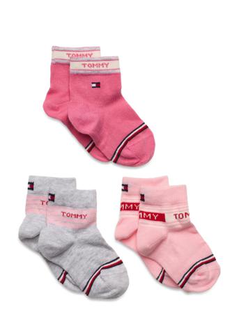 Th Baby Sock 3P Stripes Giftbox Socks & Tights Socks Lyserød Tommy Hilfiger