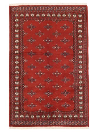 Dywan Pakistański Bucharski 2Ply 136X207 Ciemnoczerwony/Czarny (Wełna, )