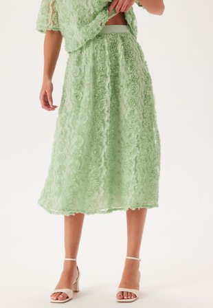 BUBBLEROOM-3D Flower Midi Skirt-M