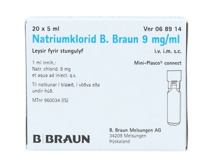 B. Braun Natriumklorid 9 mg/ml inj, 20 x 5 ml