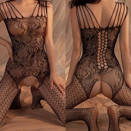 Naisten läpikuultava verkkoalusasu seksikäs alusvaate avoin haara haaraton eroottinen body slingi musta eksoottinen asu