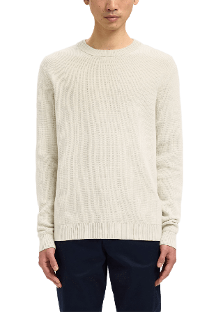 Selected Homme Stickad Tröja DANE Tröjor Herr Beige XL