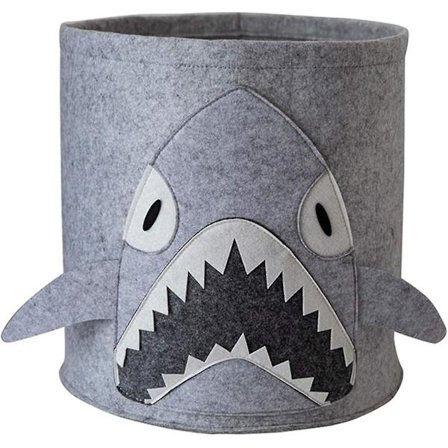 Förvaringskorg i filt, barnkorg i filt, hopfällbar förvaringslåda i filt för barnkammare, leksaker, kläder (haj)