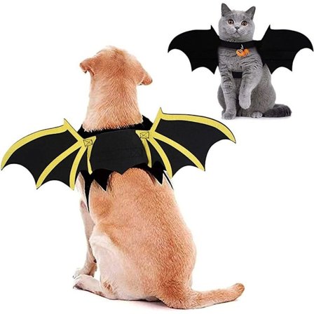 Halloween Katte- og Hunde Kostumesæt, Kæledyrs Flagermus Kostume, Vinger KLB