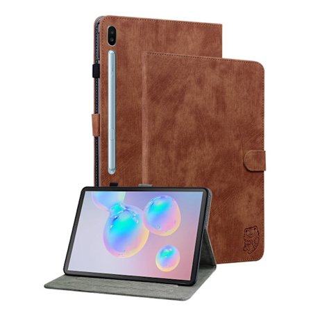 Samsung Galaxy Tab S6 SM-T860/T865 Flip Leather Case med Tiger Mönster, utan Penna
