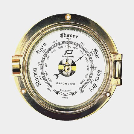 Barometro Plastimo Oblò 4", Ø88/130 mm, ottone placcato oro