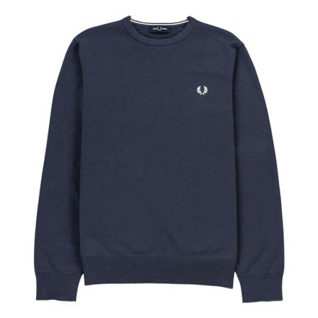 Fred Perry, Classic Jersey with round neck Blauw, Heren, Maat:XL