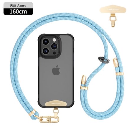 Anti-tyveri mobilholder til mobiltelefon, clips i rustfrit stål og justerbare spænder (himmelblå)