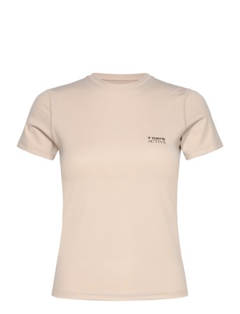 7 DAYS Active Womens Short Sleeve Training Tee - Beige - S