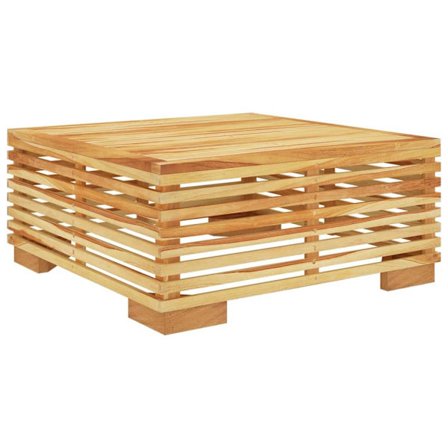 vidaXL Soffbord för trädgården 69,5x69,5x31 cm massiv teak