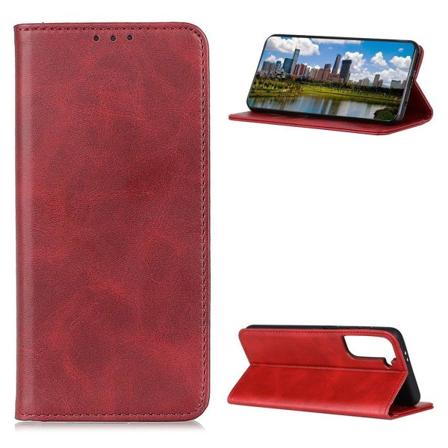 Äkta läder Samsung Galaxy S21 Plus 5G fodral - Röd Röd