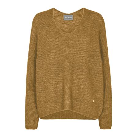 MOS Mosh, V-neck Knitwear Brązowy, Kobieta, Rozmiar: XL