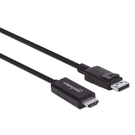 Manhattan MH Cable, DisplayPort/HDMI-Male, 4K@60Hz, 3m, Black, Polybag