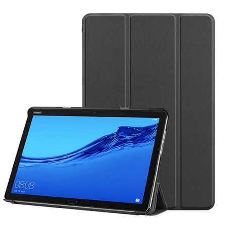 Puhelinkotelo, yhteensopiva Huawei MediaPad M5 Lite 10:n kanssa, Business Slim Tri-Fold Folio Folio Cover Pen Holder-Musta